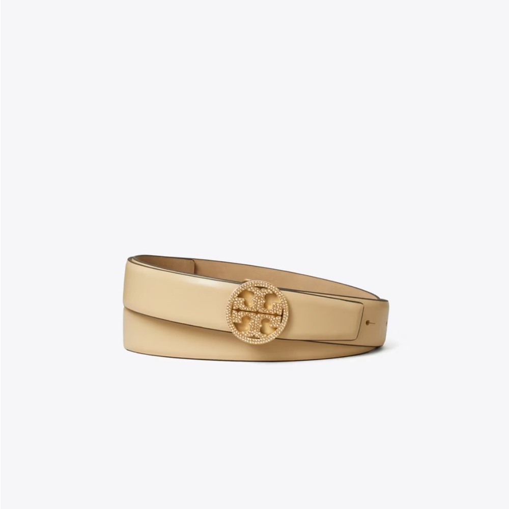 Tory Burch Miller Smooth Leather Pavé Logo Pelt NWT